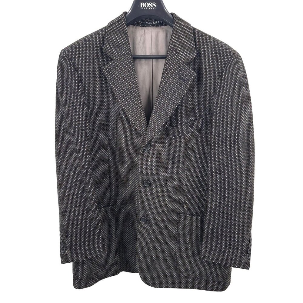 HUGO BOSS MEN'S ITALIAN BLACK BLUE OLIVE BEIGE TWEED SPORT COAT BLAZER JACKET